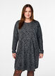 Long-sleeved dress with round neck and leopard print, Dark Grey Leo, Model image number 0