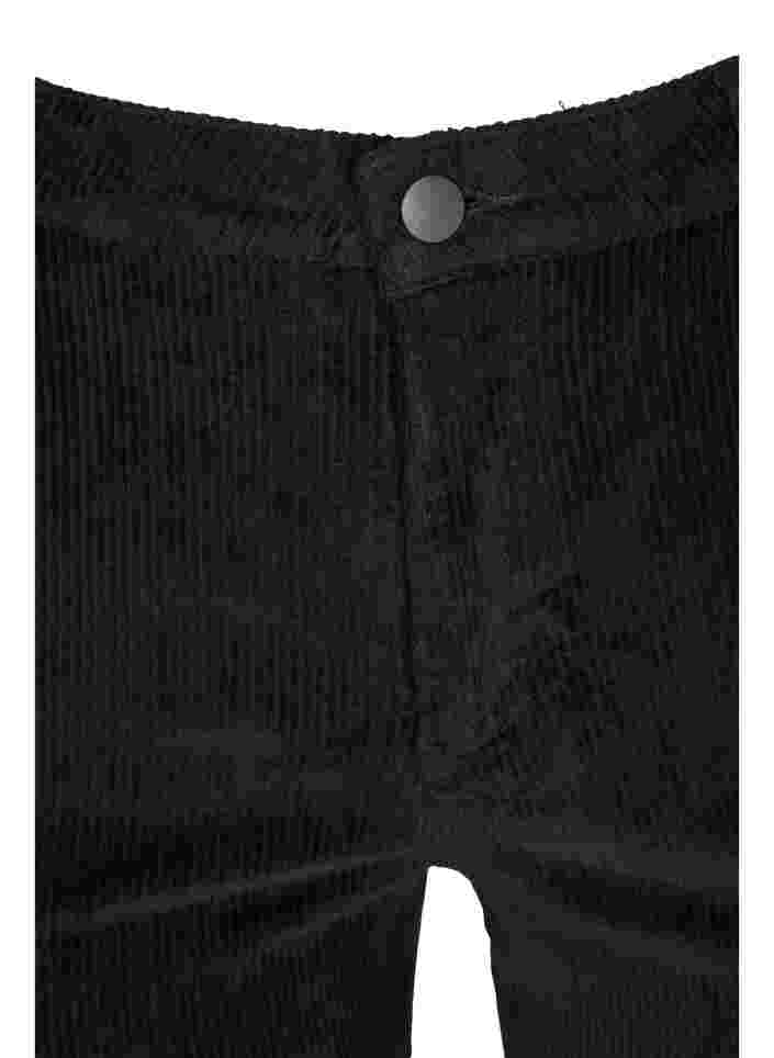 Velvet trousers with bootcut, Black, Packshot image number 2