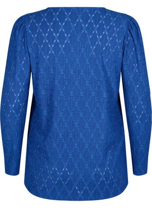 V-neck blouse with hole pattern, Limoges, Packshot image number 1