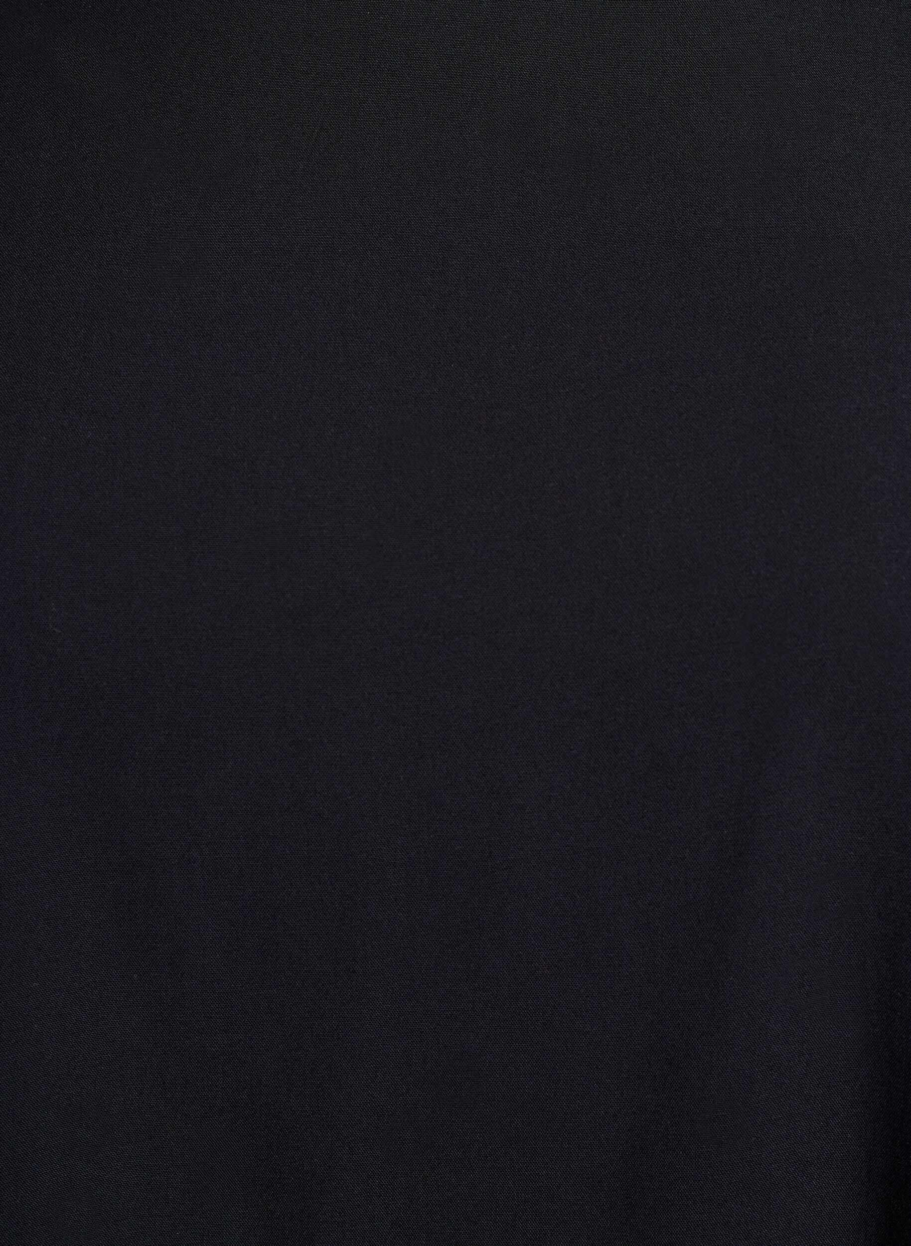 ZizzifashionShort-sleeved woven blouse with round neck, Black, Packshot image number 2
