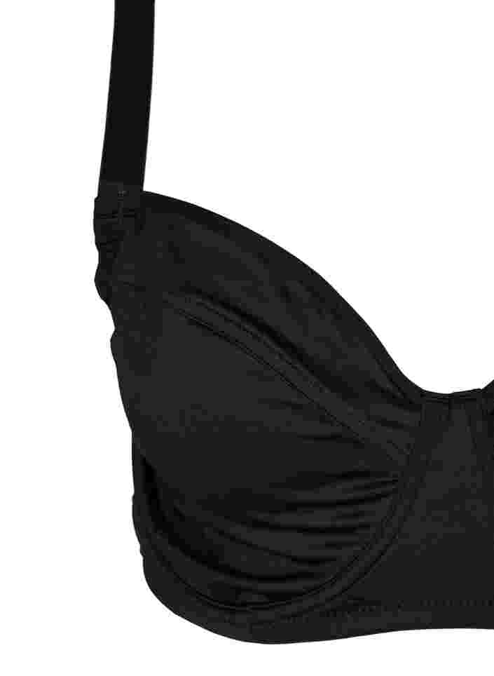 Underwired bra with back detail, Black, Packshot image number 2