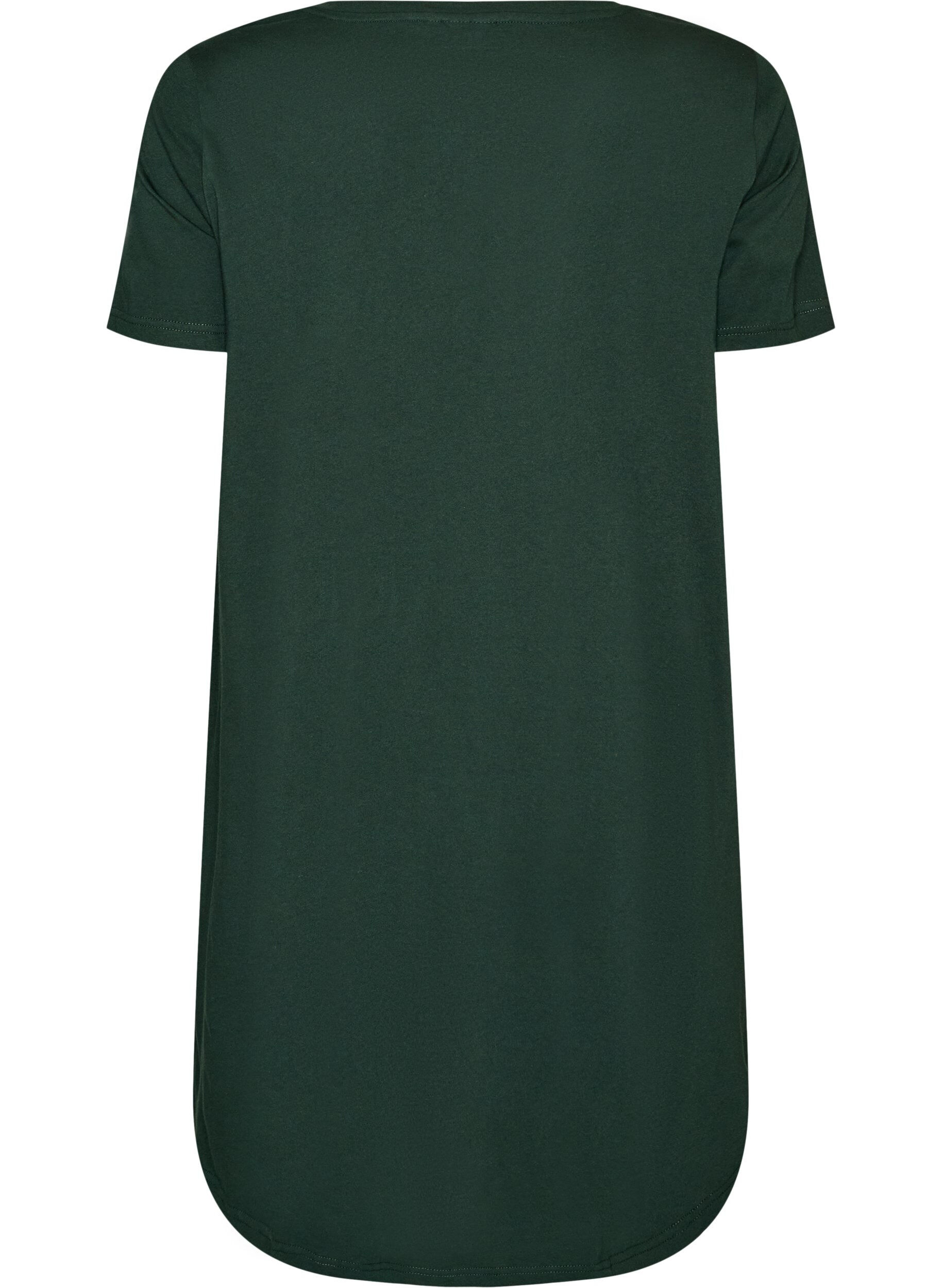 ZizzifashionOrganic cotton nightdress with V-neck, Green, Packshot image number 1