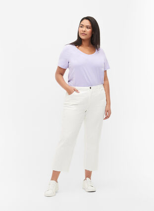 Basic plain cotton t-shirt, Lavender, Model image number 2