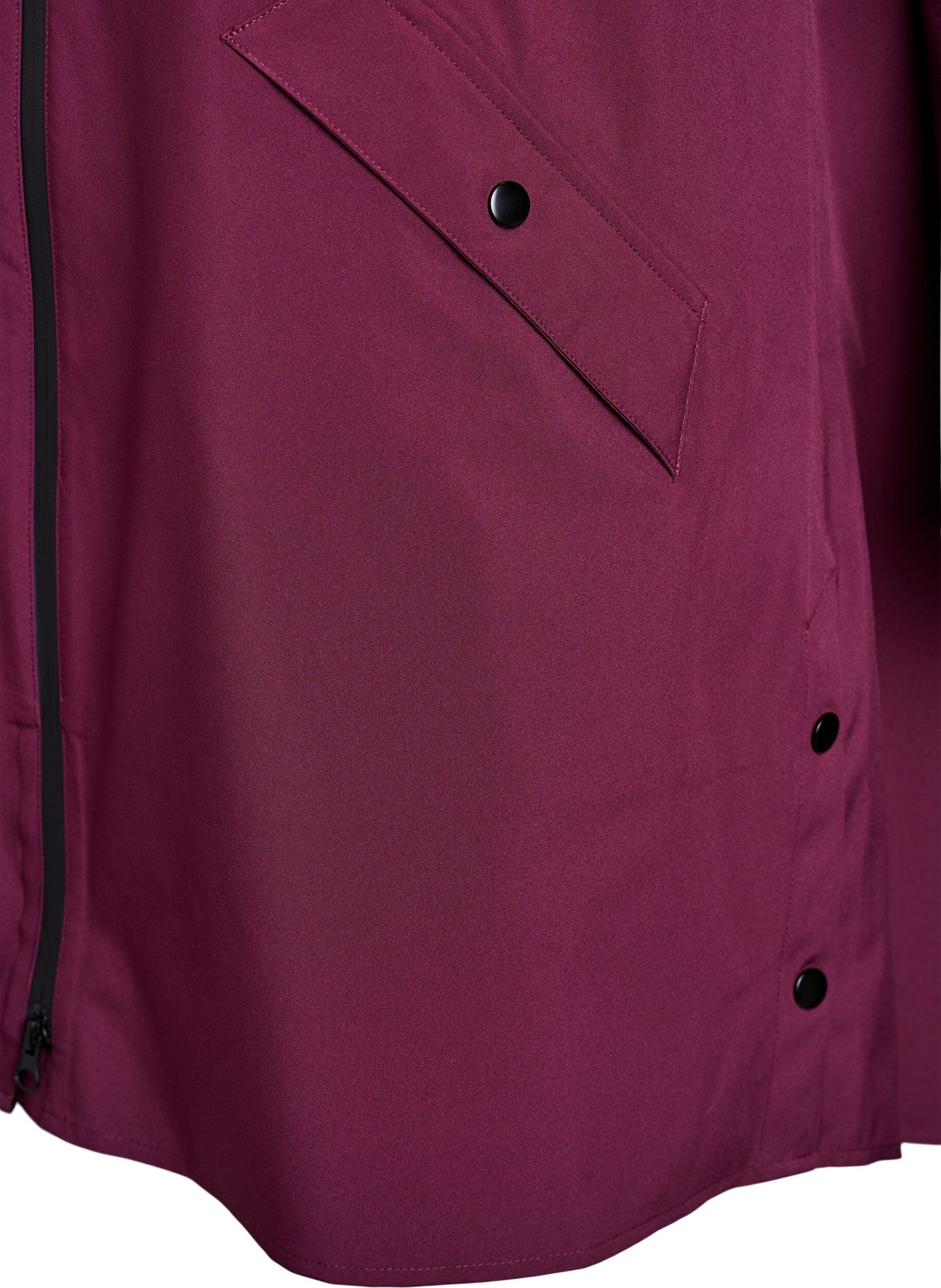 ZizzifashionRain jacket with pockets and hood, Dark Bordeaux, Packshot image number 3