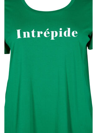 Short sleeve cotton t-shirt with text print, Jolly Green, Packshot image number 2