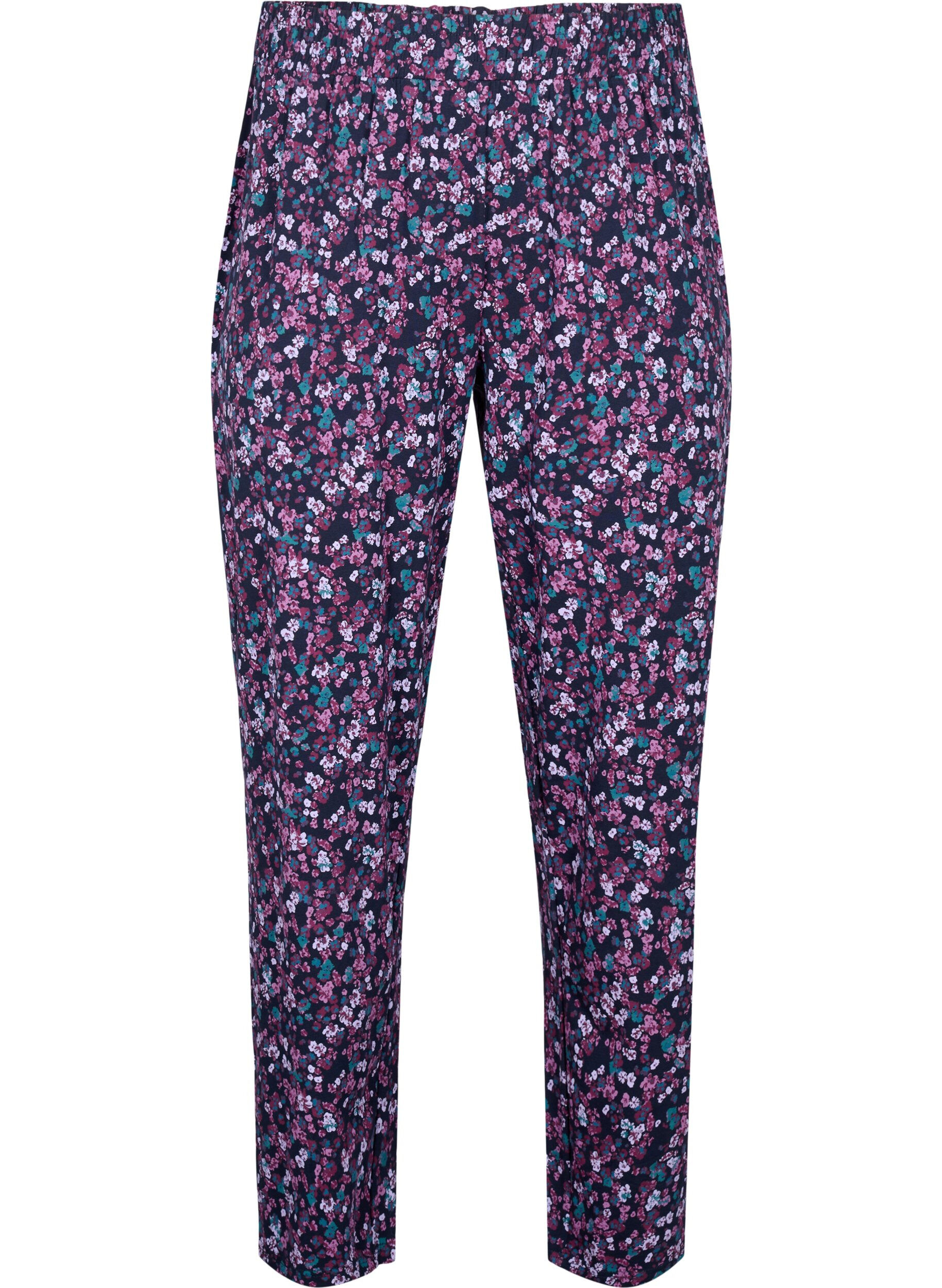 ZizzifashionCotton pajama pants with print, Blue, Packshot image number 0