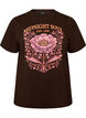 Organic cotton T-shirt with front print, Brown, Packshot image number 0