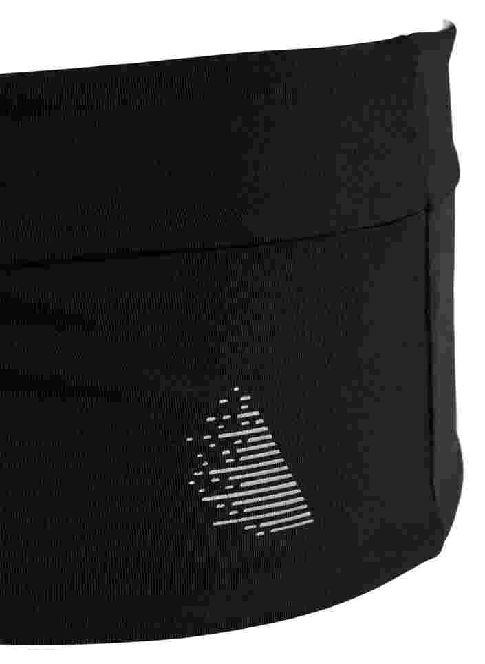 Running belt with zipped pockets, Black, Packshot image number 2