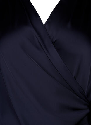 Satin party blouse with wrap, Night Sky, Packshot image number 2
