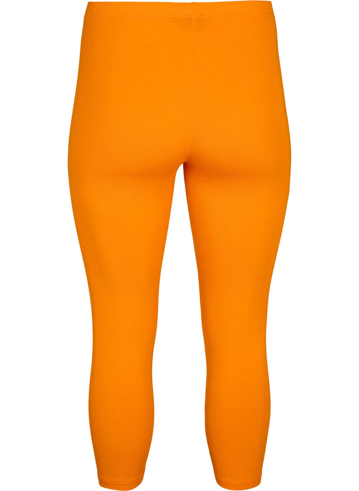 Basic 3/4-length viscose leggings, Orange, Packshot image number 1