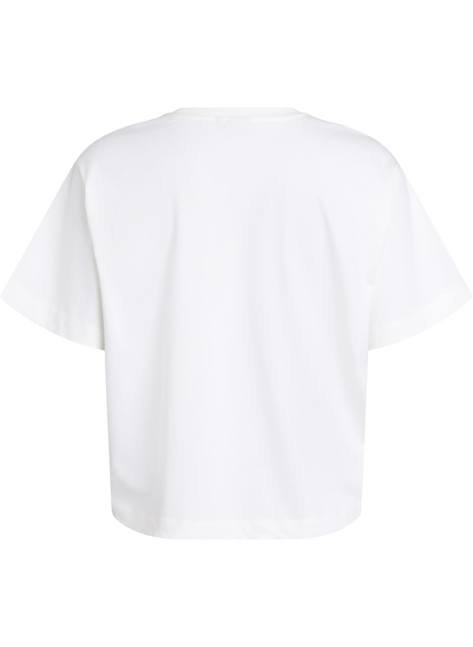 Zizzifashion Boxy cotton t-shirt, White, Packshot image number 1