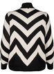 High neck knitted sweater with zipper, Black Birch Stripe, Packshot image number 1