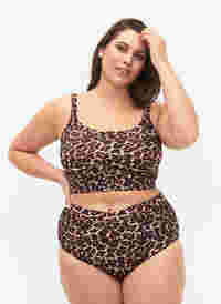 Bikini briefs with print and high waist, Autentic Leopard, Model