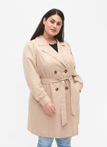 Trench coat with belt and pockets, Nomad, Model image number 0