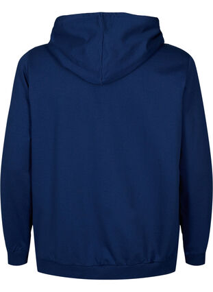 Sweatshirt with hood and print, Medieval Blue, Packshot image number 1
