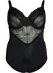 Body with underwire and lace detail, Black, Packshot image number 0