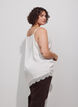 Strappy top with lace and an asymmetrical hem, Vanilla, Model image number 2