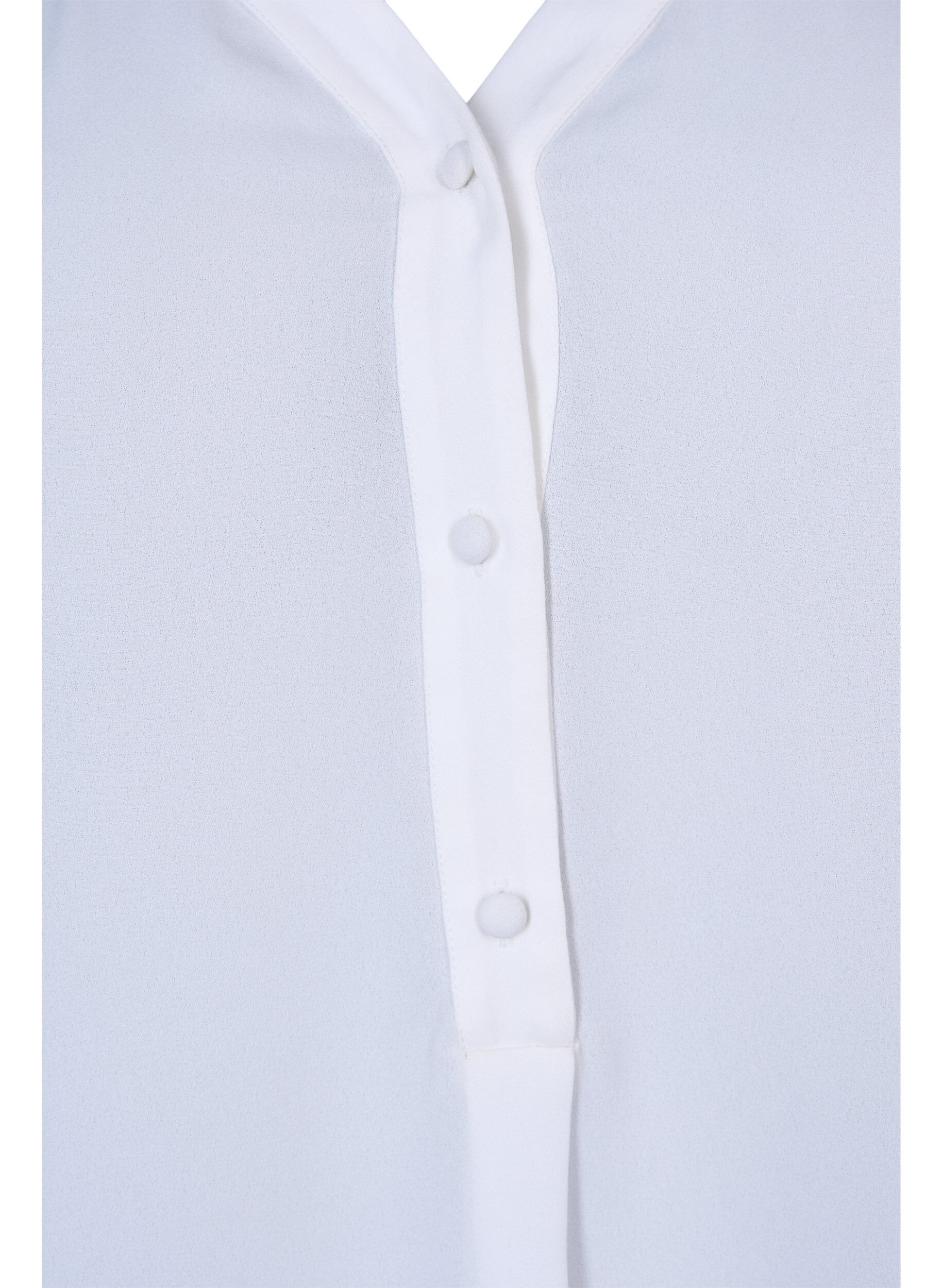 Zizzifashion Top with long sleeves and button closure, Bright White, Packshot image number 2