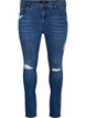 Super slim Amy jeans with wear details, Blue Denim, Packshot image number 0