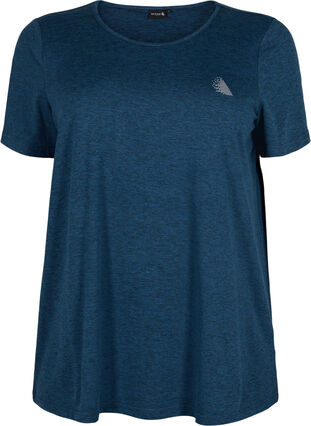 Melange training t-shirt with round neck, Night Sky Mel., Packshot image number 0