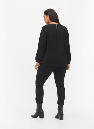 Extra slim Sanna jeans with regular waist, Black, Model image number 1