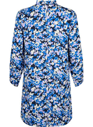 FLASH - Long sleeve dress with print, Blue Purple Flower, Packshot image number 1