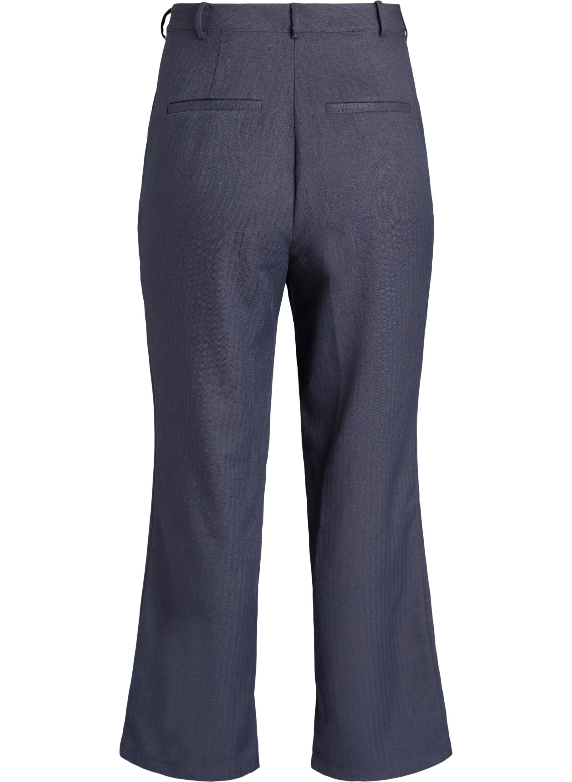 Zizzifashion Suit trousers with straight legs and textured pattern, Dark Grey, Packshot image number 1