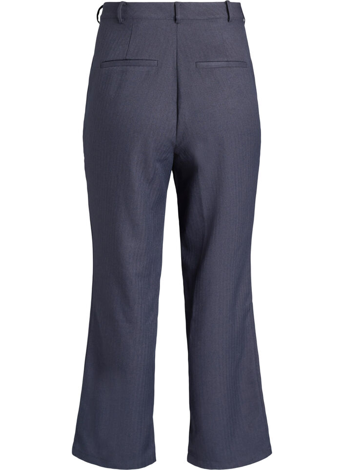 Suit trousers with straight legs and textured pattern, Dark Grey, Packshot image number 1