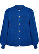 Cardigan in soft knit with gold-coloured buttons, Turquoise, Packshot image number 0