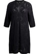 Knitted dress with openwork pattern and 3/4 sleeves, Black, Packshot image number 0