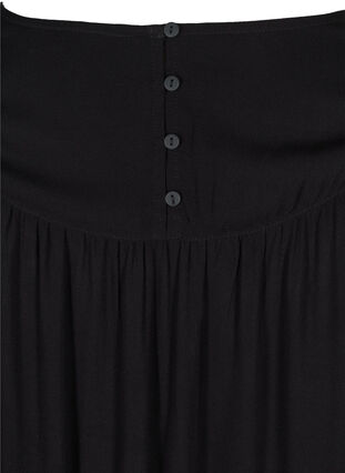 Viscose dress with embroidery and short sleeves, Black, Packshot image number 3