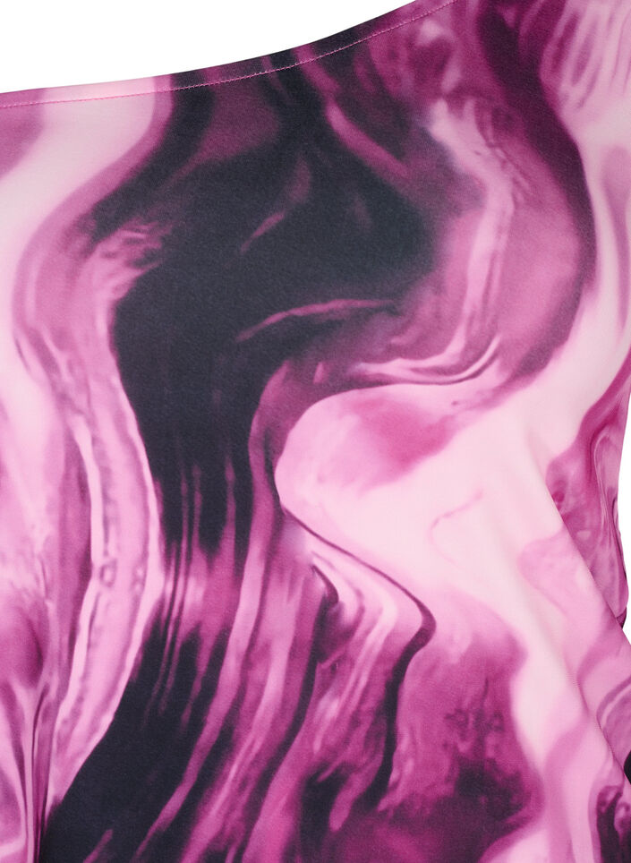 One-shoulder blouse with print, Raspberry Rose AOP, Packshot image number 2