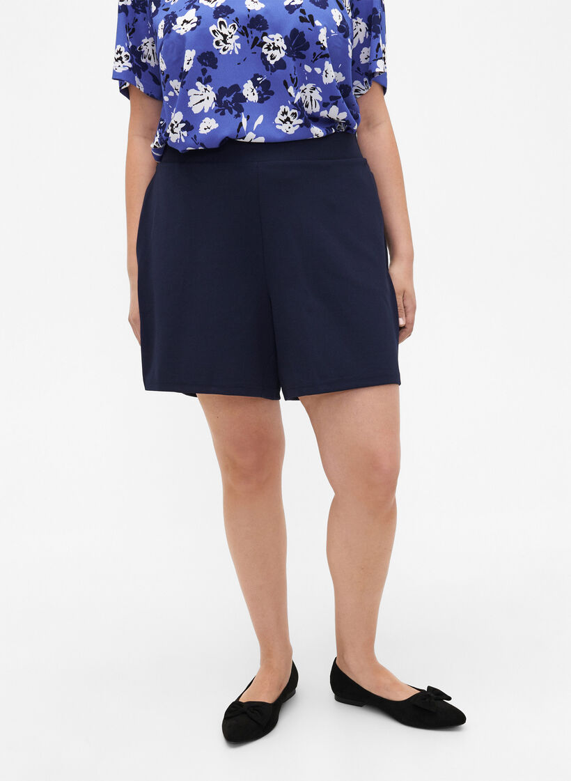 Loose shorts with pockets, Blue, Model image number 3