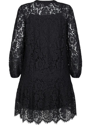 Lace dress with long sleeves, Black, Packshot image number 1