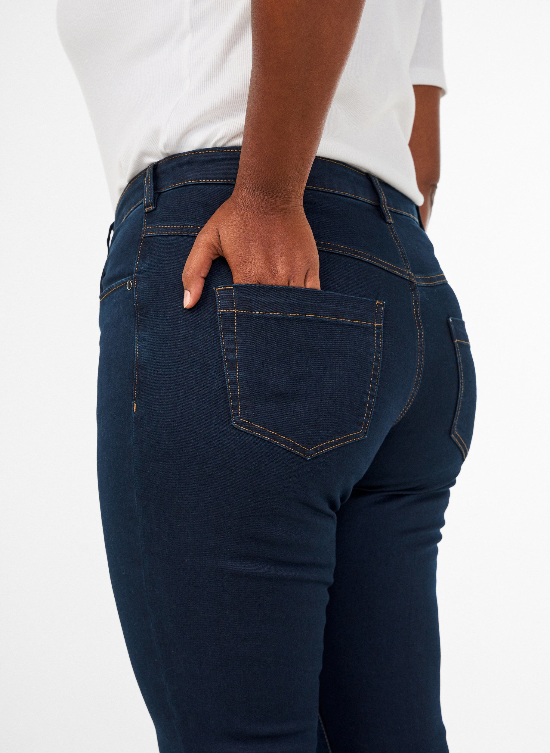 ZizzifashionSlim fit Emily jeans with normal waist, Blue, Model image number 4