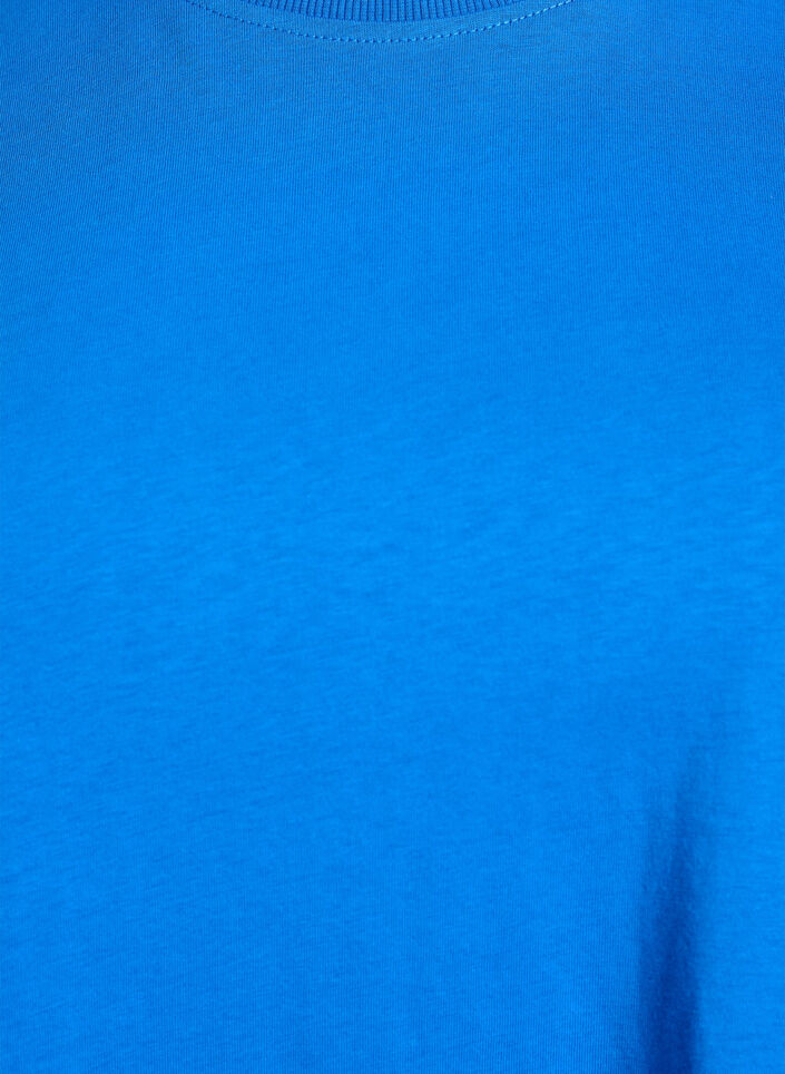 Basic cotton T-shirt with round neck, Blue, Packshot image number 2