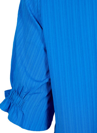 Striped blouse with short sleeves, Victoria blue, Packshot image number 3