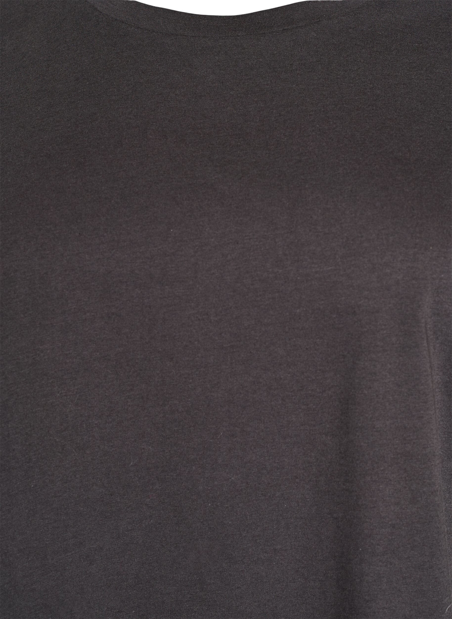 Zizzifashion Organic cotton T-shirt with rivets, Dark Grey, Packshot image number 2
