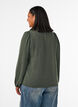 Blouse with V-neck and crochet trim, Green, Model image number 2