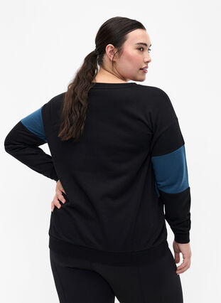 Sweatshirt with sporty print, Black Comb, Model image number 1