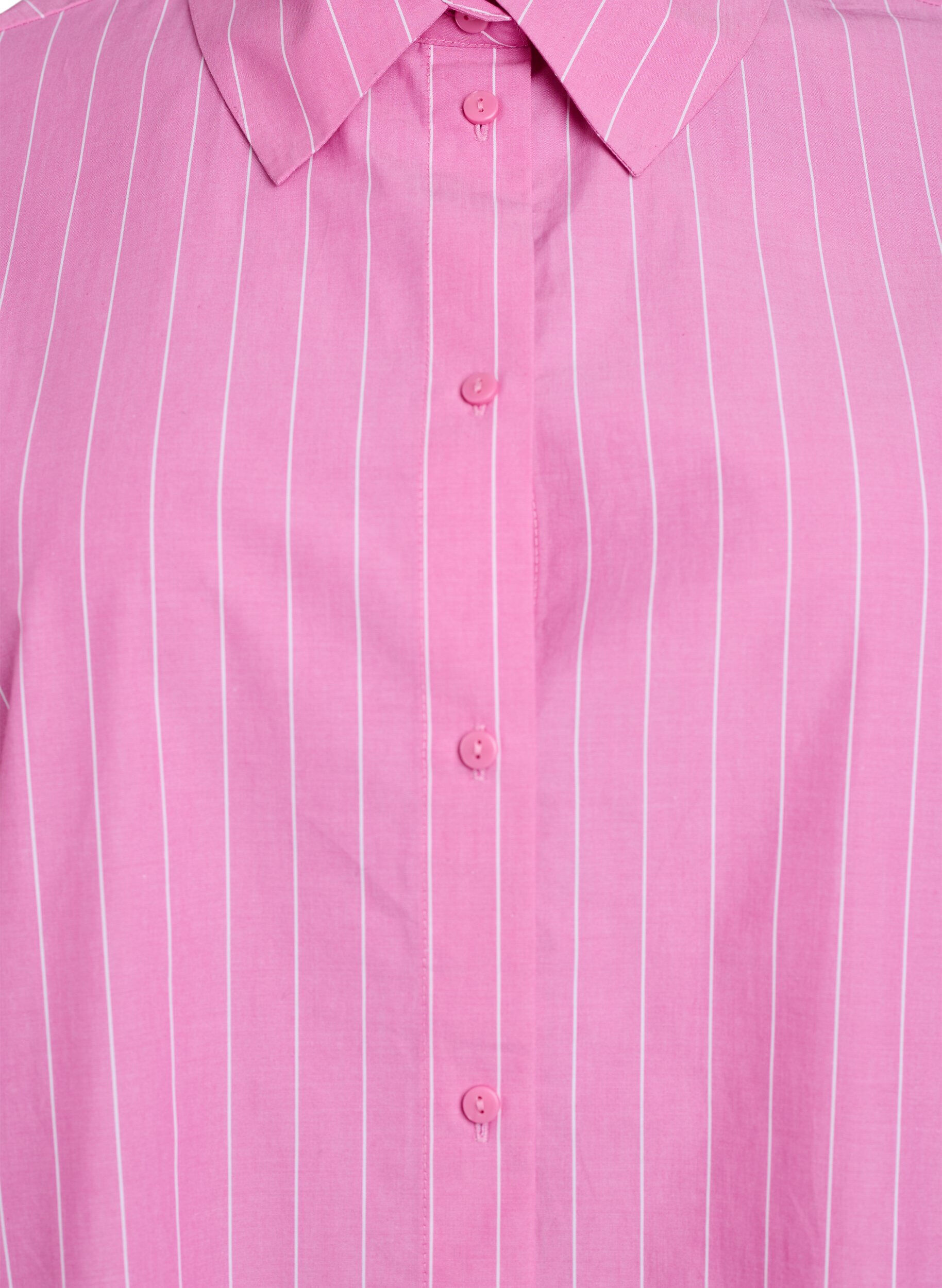 Zizzifashion Shirt blouse with pinstripes and tie detail at the back, Pink, Packshot image number 2
