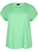 Short sleeve cotton blend T-shirt, Green, Packshot image number 0