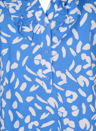 3/4 sleeve cotton Blouse with print, Marina White AOP, Packshot image number 2