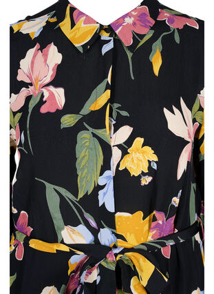 Printed midi dress with 3/4 sleeves, Big Flower AOP, Packshot image number 2