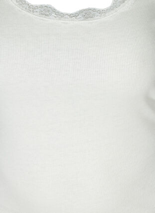 Top with lace trim, White Cream, Packshot image number 2