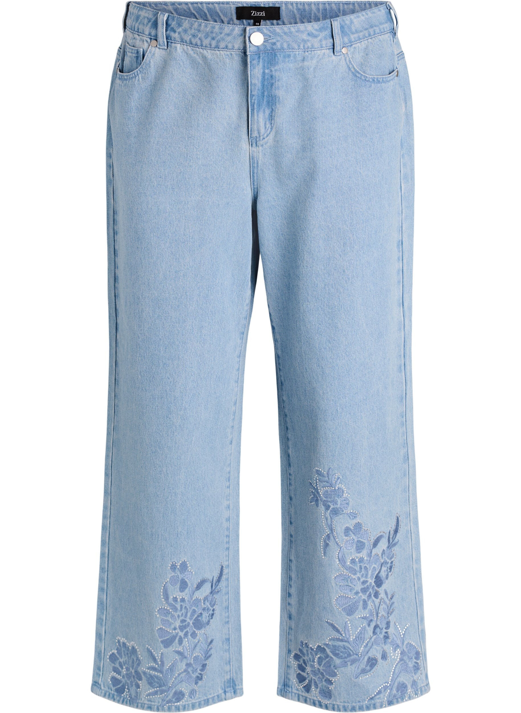 Myra jeans with wide fit and flower details