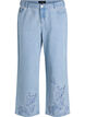 Myra jeans with wide fit and flower details, Light Blue, Packshot image number 0
