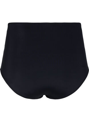 High-waisted bikini bottom with ruching, Black, Packshot image number 1