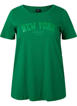 Cotton t-shirt with text print, Jolly Green W. New, Packshot image number 0