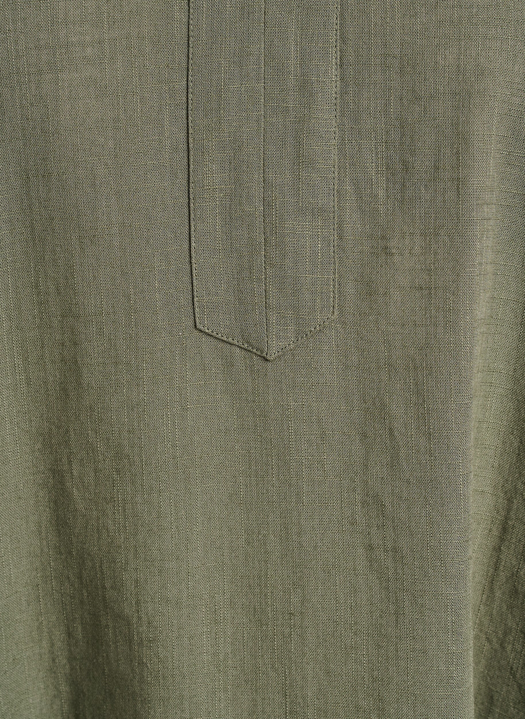 ZizzifashionCotton tunic with a V-neck, Green, Packshot image number 2